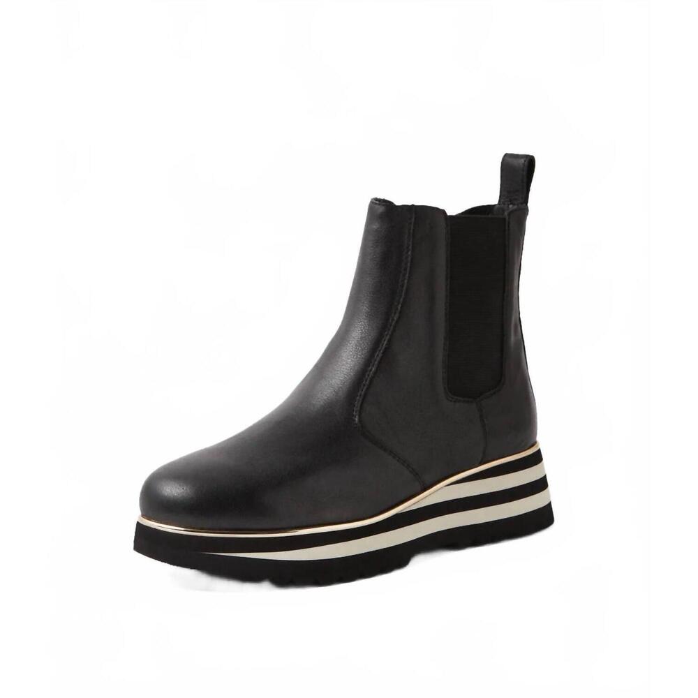 NEW DJANGO & JULIETTE women's eccha leather boots in black